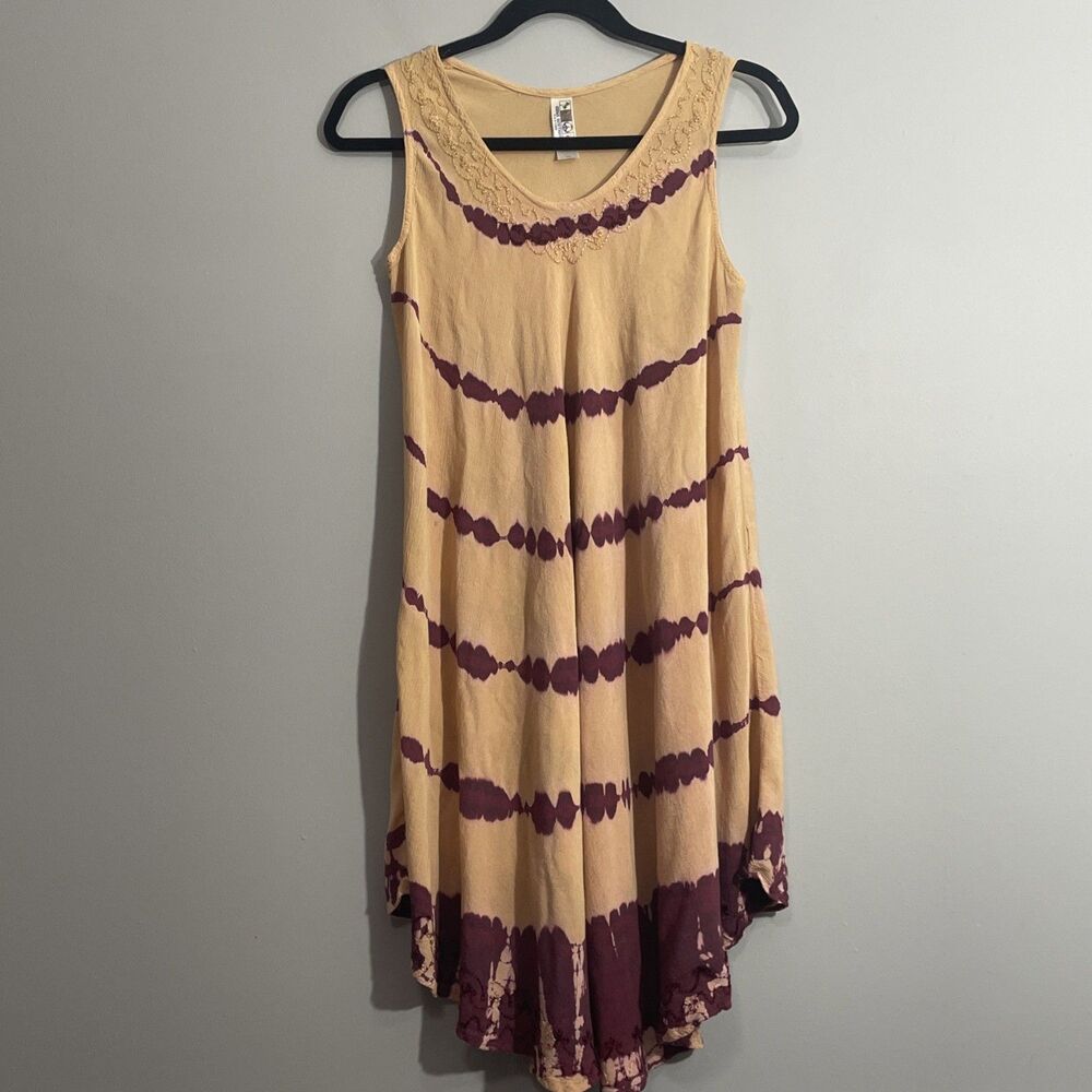 India Boutique Women's Tie Dye Dress Free Size Boho Festival Hippie Beach
